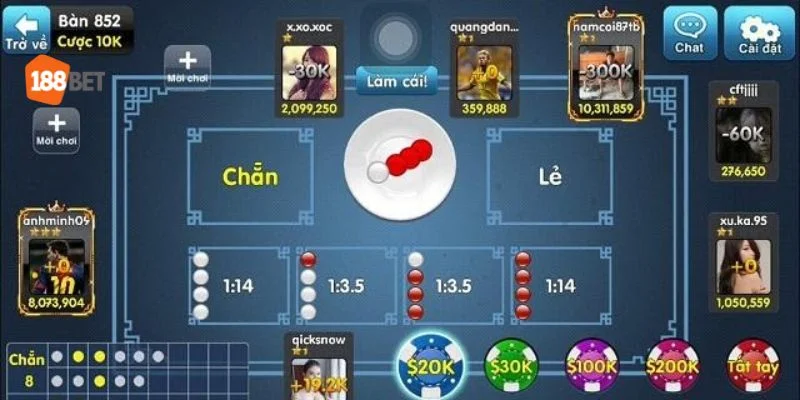 <em>Các cửa cược phổ biến trong mẹo chơi xóc đĩa trực tuyến.</em> Cách Chơi Xóc Đĩa Trực Tuyến Dành Cho Người Mới Tại 188BET 2
